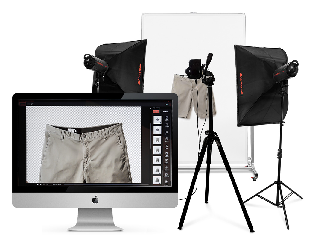 Ortery flat-lay and hanging clothing photography systems