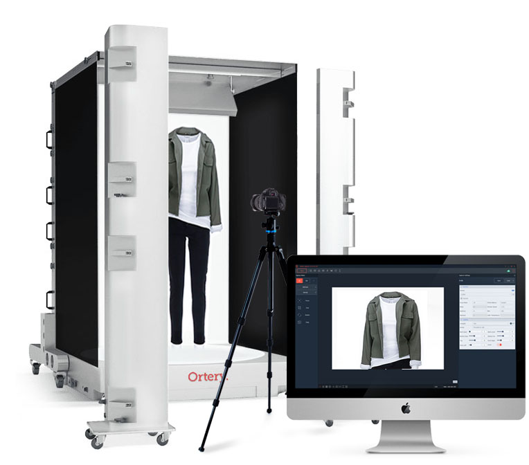 Ortery's heavy duty 360 clothing photography system for models and mannequins